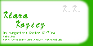 klara kozicz business card